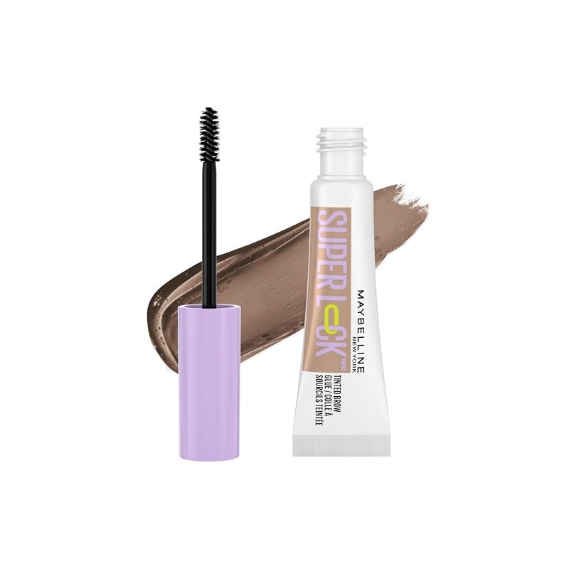 Maybelline Super Lock Brow Glue Gel para Cejas, Impermeable con