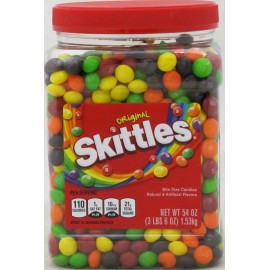 Skittles Original Fruit Candy 54 oz Tub Bulk Party Candies Assorted Flavors
