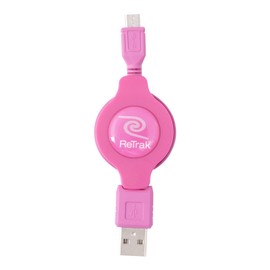 ReTrak Retractable Micro USB Cable, Pink (ETCABLEMICPK)