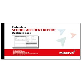 Accident Report Duplicate Book with NCR Paper - Records for School Incidents & Illnesses, DL Size 210x99mm - Pack of 1