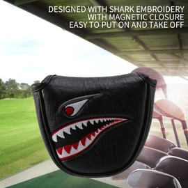 Haudang 1Pc PU Leather with Embroidery Magnet Mallet Putter Head Cover Club Putter Headcovers