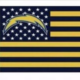 Los Angeles Chargers 3x5 Foot American Flag Banner New