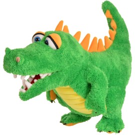 Living Puppets W841 Hand Toy Crocodile Travis Fabric with a Size of 28 cm Green
