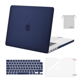 MOSISO Compatible with MacBook Pro 16 inch Case 2025 2024 2023 2022 2021 M4 M3 M2 M1 A3403 A3186 A2991 A2780 A2485 Pro Max, Plastic Hard Shell Cover&KeyboardSkin&Screen Protector&Pouch, Navy Blue