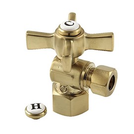 Kingston Brass CC43107ZX Millennium 1/2-Inch 3/8-Inch OD Comp Angle Stop Valve, 1/2" FIP x 3/8" O.D Compression, Brushed Brass