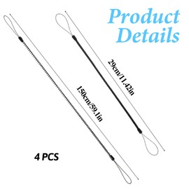 Mabor 4Pcs Pen Leash, Stylus Pen Tether, Plastic Elastic Tether Lanyard for Touch Pens Retractable Anti-Lose Tablet Pens Leash for Clipboard Coil Lanyard 11.4 Inches