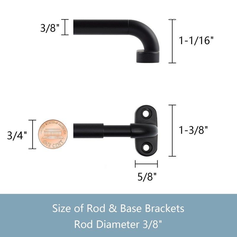 TYRON 2 Pack Screwed Sash Curtain Rod Adjustable 12-18 Inch,