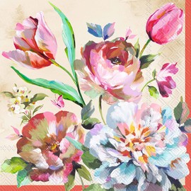 Boston International IHR 3-lagige Papierservietten, Cocktail-Größe, Lizzy Cream