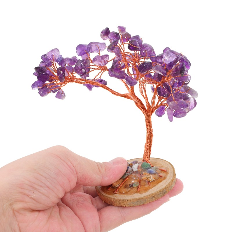NOLITOY Realistic Amethyst Crystals Tree Natural Gemstone for Home Decor