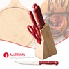 Home Basics 7 Piece Knife Set, Red | Wooden Block
