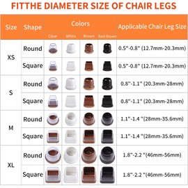Ezprotekt 16 PCS Chair Leg Sliders for Carpet, 1.25 inch Transparent Chair Glides Furniture Sliders & Thermo-Plastic-Elastomer Combination of Leg Protector,Smoothly Slide on Carpet Square