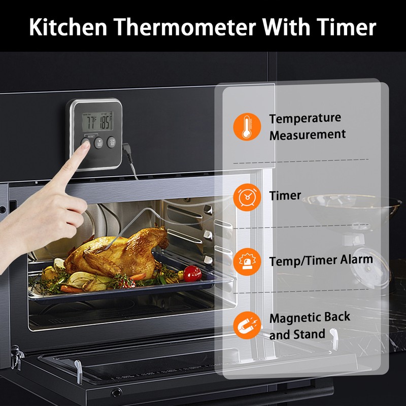 Digital Meat Thermometer Food Barbecue Thermometer BBQ Grill Smoker Thermometer