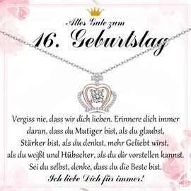 PDTU 9-16 Birthday Girl, Crown Chain Gift for Girls for Birthday, Gifts for 9-16 Birthday Teenager Girls, Cubic Zirconia, Cubic Zirconia