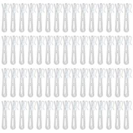 60 Pcs Adjustable Pinch Pleat Curtain Hooks - Plastic Drapery Clips for Drapes, Window & Shower Curtains, Easy Install (White)