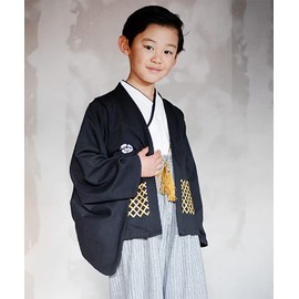 Hakama-Style Boys Formal Clothes, 3 Piece Set, 35.4 inches (90 cm), 37.4 inches (95 cm), 39.4 inches (100 cm), 43.3 inches (110 cm), 47.2 inches (120 cm), 51.2 inches (130 cm)