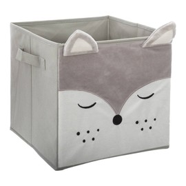 Atmosphera Children's Storage Box Fox Velvet Grey Grey