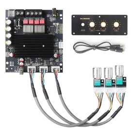 T100HS-W Power Amplifier Board with Subwoofer 2.0 Channel 100W×2, TPA3221 Chip 12V-30V Audio Power Amplifier with Front Panel