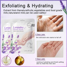ASMAYSA 10 Pairs Hydrating Hand Mask Gloves, Lavender Hand Peeling Mask Bulk, Hand Mask for Dry Cracked Hands, Hand Moisturizer Gloves for Repairing Rough Skin for Men & Women Spa at Home