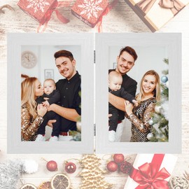 Clay Roberts Double Picture Frame 10 cm x 15 cm, for Standing, Two Folding Mechanisms, 10 x 15 cm Picture Frame