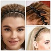 2 Pcs Zig Zag Headband,Black Teeth Shape Zigzag Hairband,Adjustable Elastic