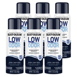 Rust-Oleum Low Odor Premium Spray Paint, 11 oz, Gloss Navy Blue, 6 Pack