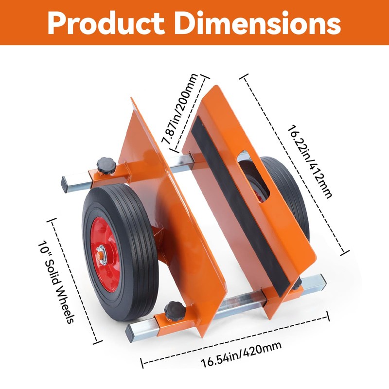 Heavy Duty Panel Dolly 1100 LBS Capacity, Adjustable Clamp Door