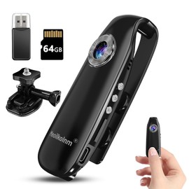 Meoilkolnm Mini Body Camera with Audio and Video Recording 1080P 64GB Motion Detection Video Recorder Wearable POV Camcorder with Magnetic Pocket Portable DV for Cycling,Pets,Walking,Travaling