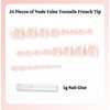 24PCS Toe Nails False French Tip - Nude False Toenails
