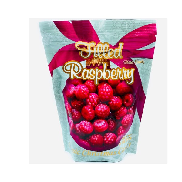 Primrose Filled Raspberry Hard Candy - Christmas Candy In Holiday Package - Gourmet Candy Since 1928 - 11 oz Resealable Bag
