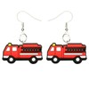 Fire Engine Earrings Hypoallergenic Silver Plated Fishhooks Yazzle Dazzle Fire