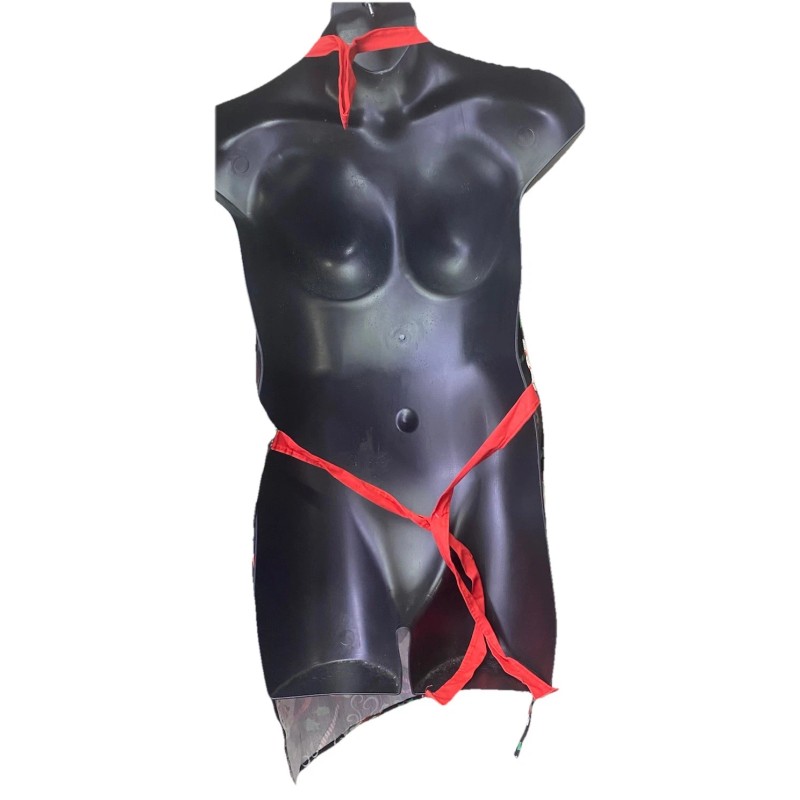 Sleigh Bell Bistro Santa Expression Mug Print Cotton Apron 26”x33”