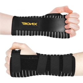 Bionix Wrist Support Splint - Breathable Wrist Brace for RSI, Carpal Tunnel, Sprains, and Tendonitis, Joint Pain (Black, Right, XL)