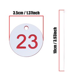 ONLYKXY Plastic Number Tag 1-50 Numbered Marking Identification Hang Tags Luggage Labels ID Tag with Rings for Organized Coded Key Box Cabinet Plant Coding Tag (White)