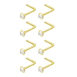 DAILI Gold Nose Studs for Women 2mm