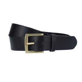 Gusti Leather Belt - Jori Simple Leather Belt with Golden Buckle Accessories Women's Leather (Black, 90), black