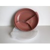 Tupperware Reheatables Divided Plate w/ Seal Microwave Safe Dish Rose