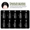 CHERIMOYA Kit Tips para Uñas Coffin 240pz + Pegamento 3x10ml
