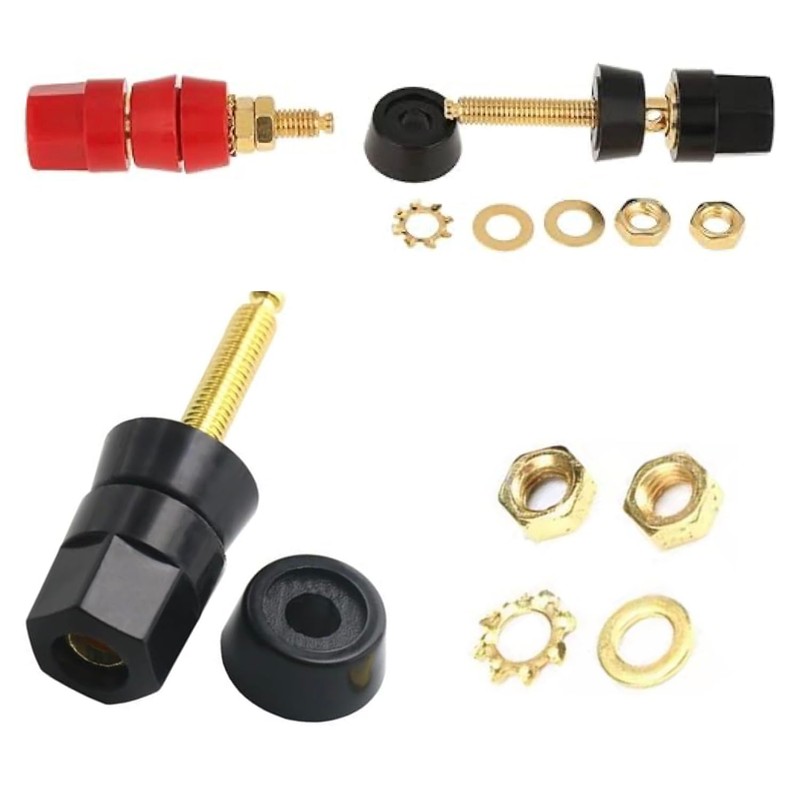 CESS Hexagonal Head Binding Post Banana Jack Socket Panel/Chassis Mount,