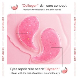 ULELA DIKML 60pcs/30pairs Rose Hyaluronic Acid Eye Masks,For Moisturizing Eye Patches, Firming Eye Skin, Smoothing Fine Lines, Starry Eye Masks, More Youthful 80g.