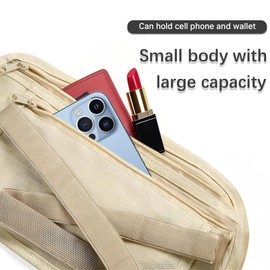 Tzylomirx Money Belt, Bum Bag for Men and Women, Adjustable Strap for Workout, Running, Travelling, Hiking (Khaki)