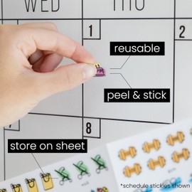 Reusable Calendar Stickers – Schedule Stickers, School Stickers, Holiday & Seasonal Removable Stickers for Calendars – Perfect for Adults and Organizing (School)