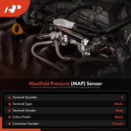 A-Premium Turbocharger Boost Sensor [4 Pins] Compatible with Saab 9-3 2003-2011, 9-3X 2010-2011