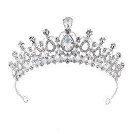 Crystal Tiaras for Girls Women, Rhinestone Princess Crowns for Adults Bridesmaid Bridal Wedding Party Carnival Prom Holiday