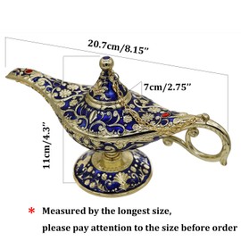 AVESON Lujoso clásico clásico Aladdin Magic Genie lámpara de disfraz de casa decoración de mesa y regalo, Verde Dorado
