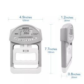 GRIPX Digital Hand Dynamometer Grip Strength Measurement Meter Auto Capturing...