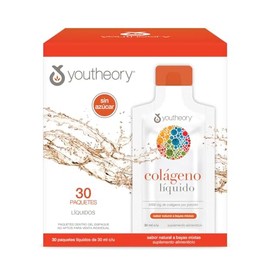 Youtheory Colágeno Líquido Listo para Beber 5000 mg por Porción Sabor Bayas Mixtas Caja con 30 Unidades de 30 ml