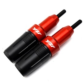 MOWOK For Yamaha R3 YZFR3 YZF-R3 r3 2015-2019 2020 2021 2022 2023 2024 2025 Motorcycle Accessories Aluminum Crash Protector Pad Falling Protection Frame Sliders Exhaust Slider (Red, 2 pcs)