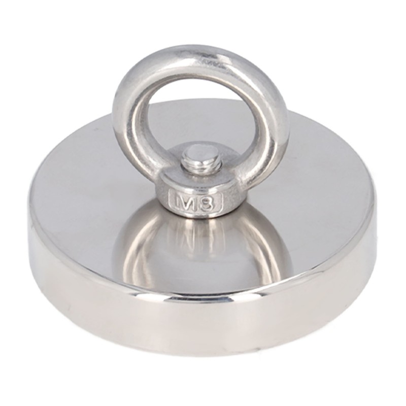 High Power Fishing Magnet NdFeB Stainless Steel Silver Neodymium Fishing