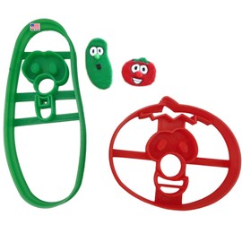 Inspired By/Compatible With Veggie Tales-Themed Bob The Tomato and Larry The Cucumber Cookie Cutters (2 Pack)