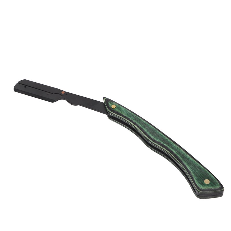 Foldable Beard Blade Holder Stainless Steel Composite Wood Beard Knife